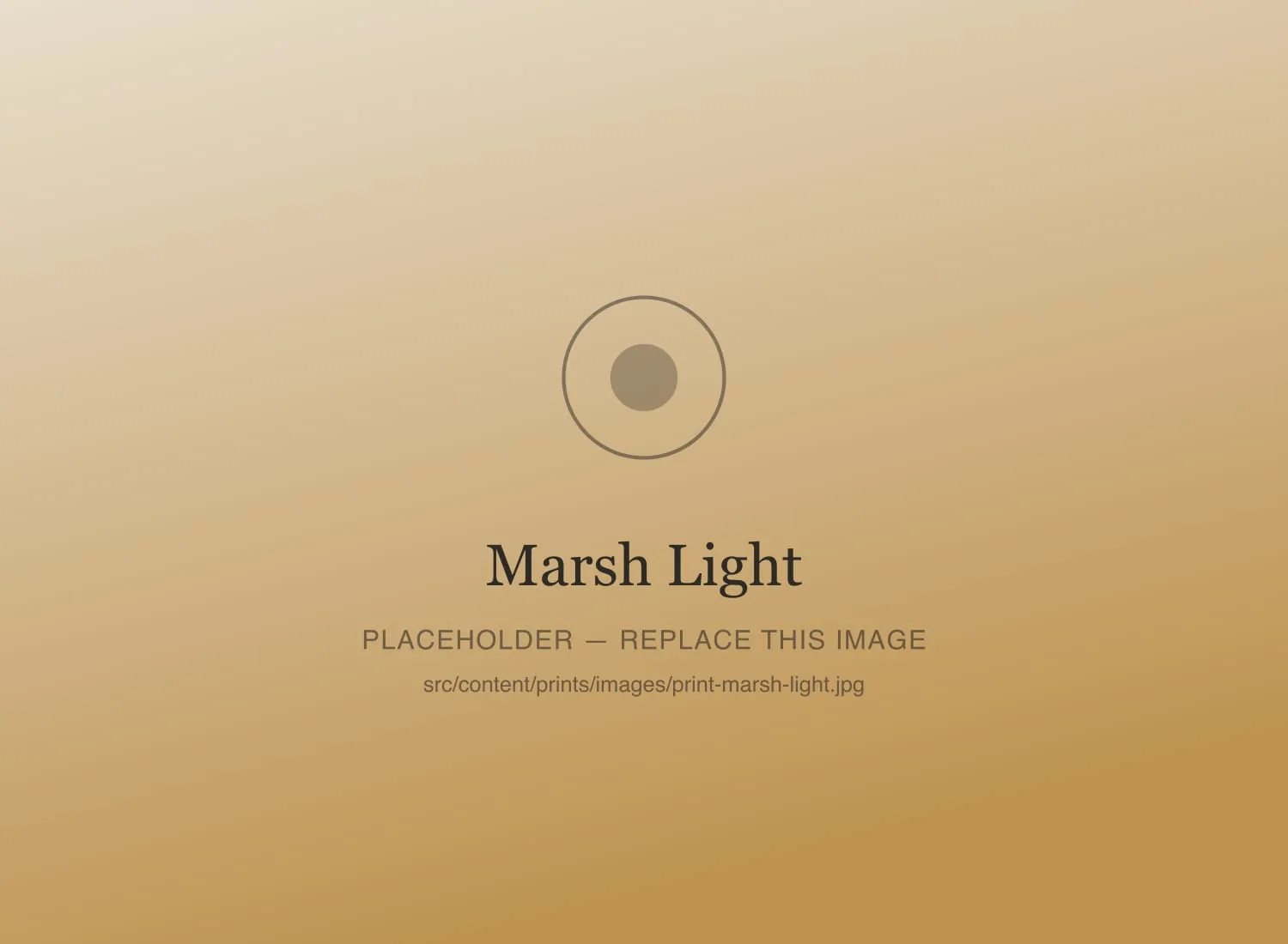 Placeholder print image — replace src/content/prints/images/print-marsh-light.jpg with a real photo